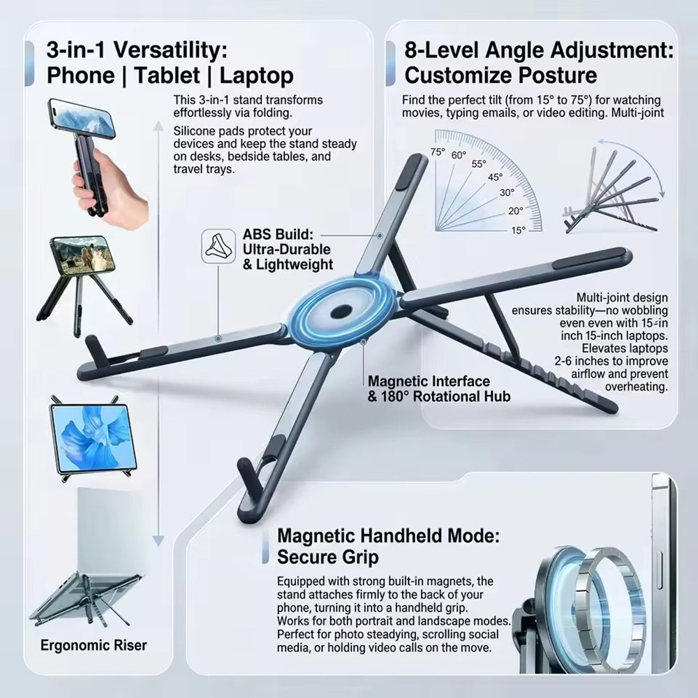 Laptop Tablet Accessories - Supporto Magnetico Portatile per Telefono e